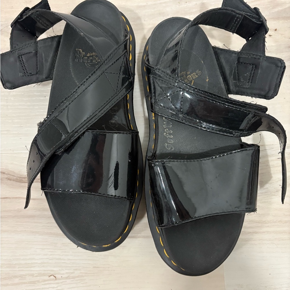 Dr. Martens Black Patent Leather Sandals
